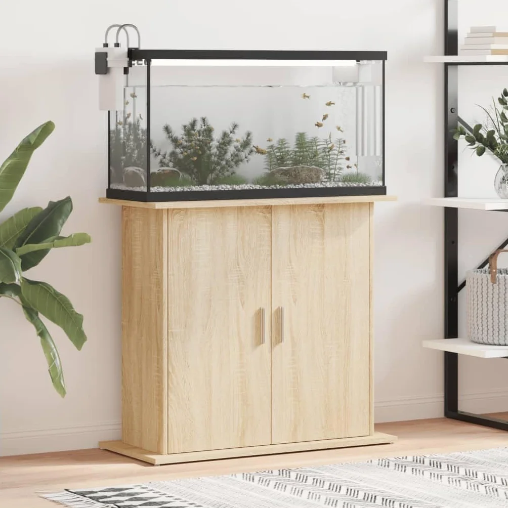 Support pour aquarium chêne sonoma 81x36x73cm bois