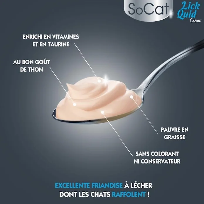 Riga - Socat Lick Quid - Friandises pour Chat - Snack Humide Au Thon - Crème A Lécher - Riche en Protéines - sans Céréales - Faible en Graisses - Récompense Idéale - Maxi Pack - 90 g