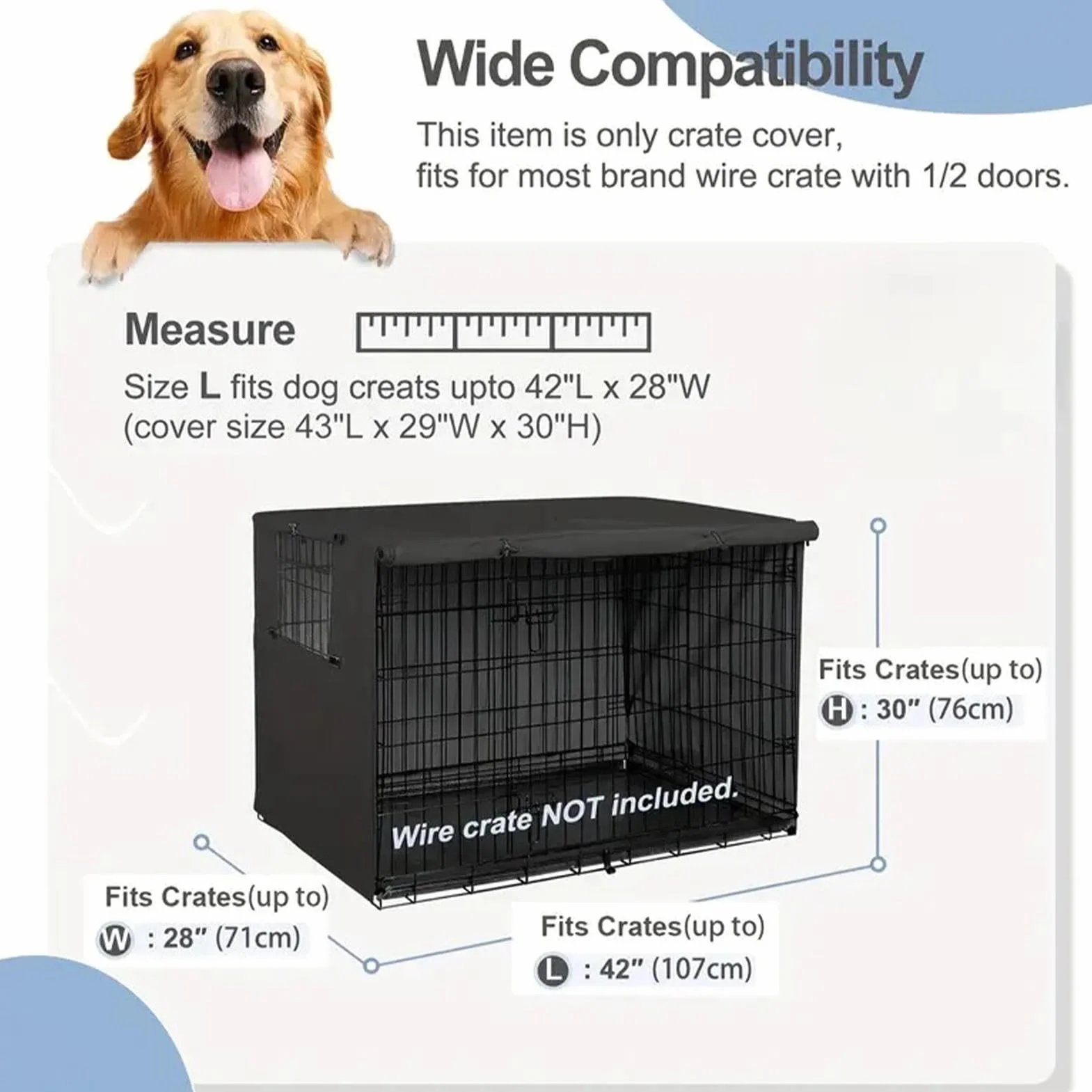 Housse De Cage pour Chien Imperméable Tissu Oxford Protection Durable