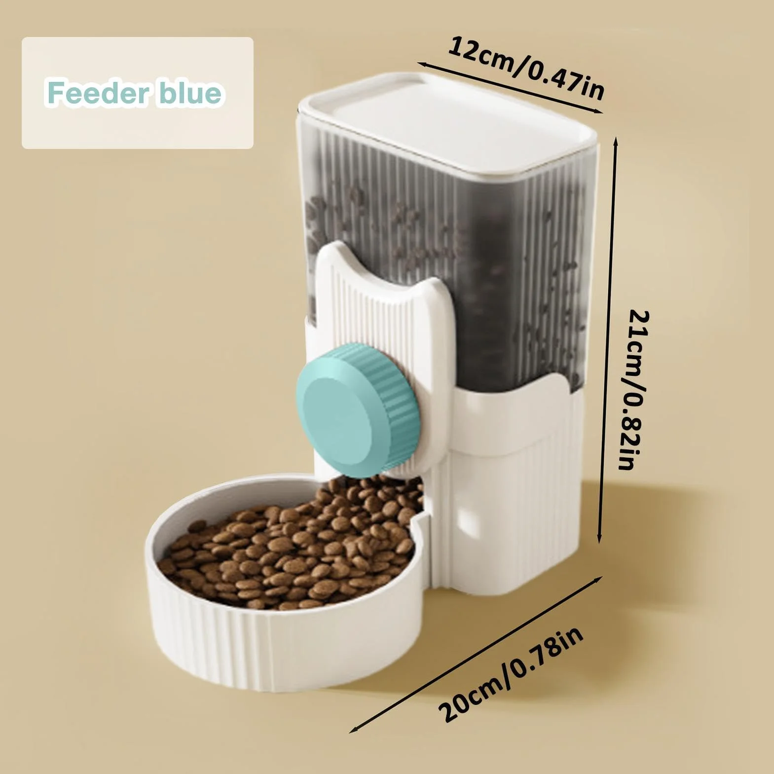 Distributeur Automatique de Nourriture 1000ml pour Petits Animaux, Mangeoire Suspendue pour Cage Chiot Lapin