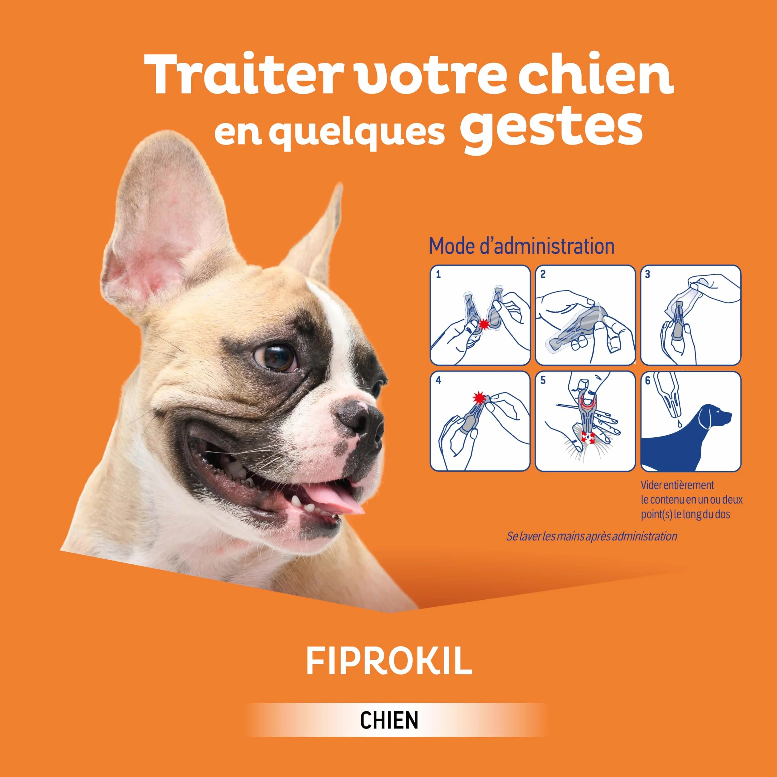 Clément Thékan - Anti-puces et anti-tiques pour grands chiens de 20 à 40 kg - 4 pipettes - Solution pour Spot-on Fiprokil 268 mg