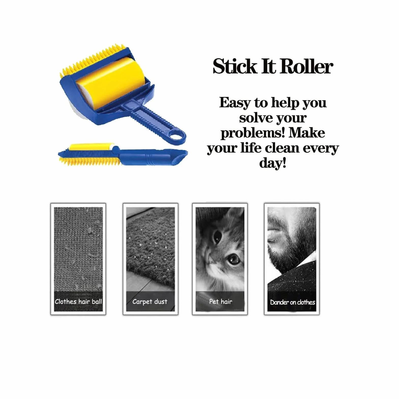 spirado Brosse pour Poils d'Animaux sur Vêtements, Rouleau Astik Réutilisable