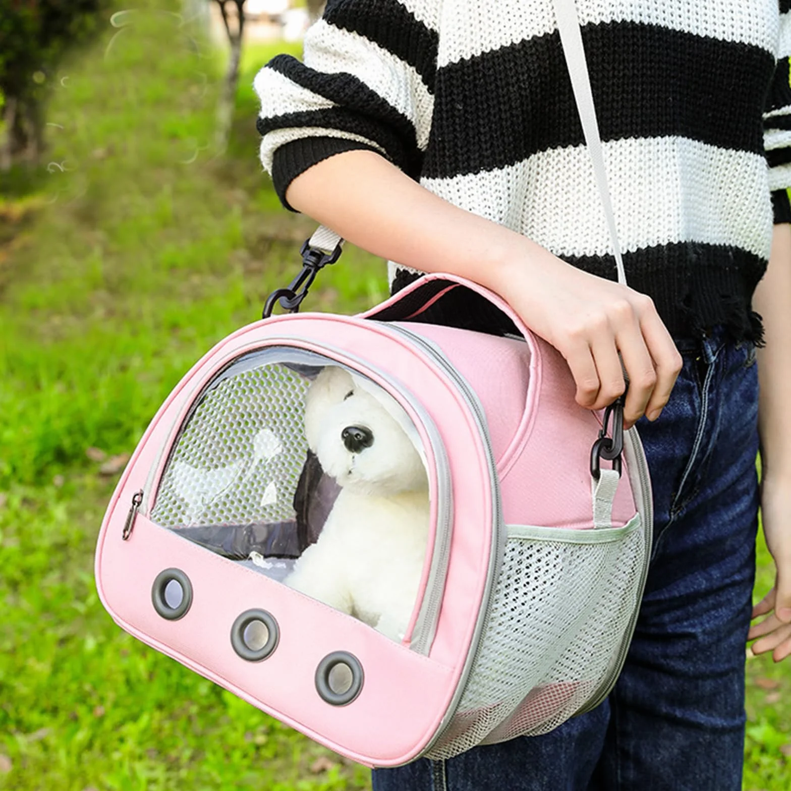 SOONHUA Sac de Transport pour Petits Animaux, Voyage Portable avec Fenêtre Transparente et Maille Respirante pour Cochon d'Inde