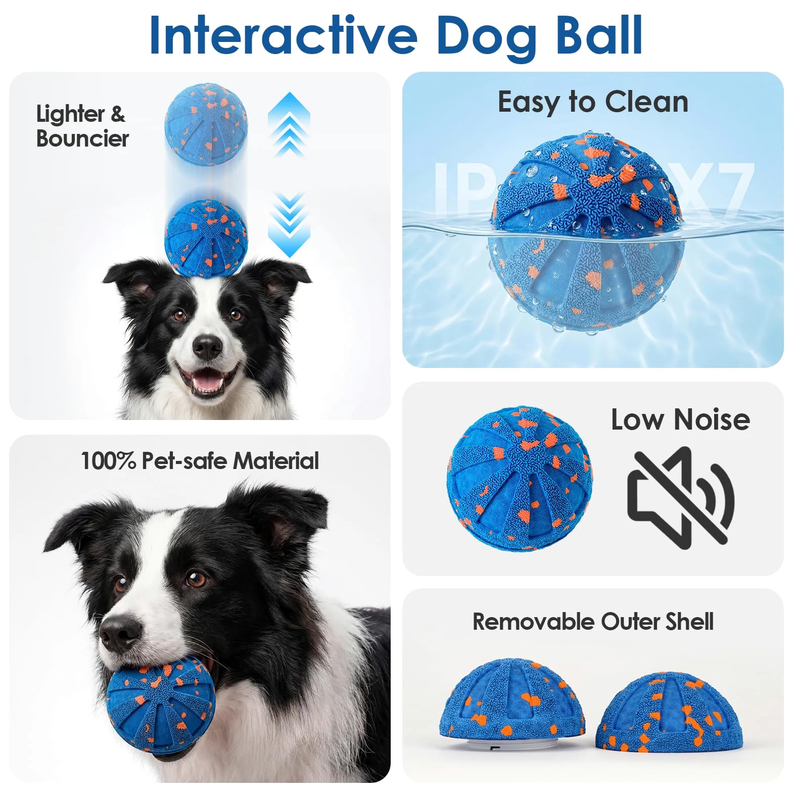 DFQ Balle interactive pour chien, jaune