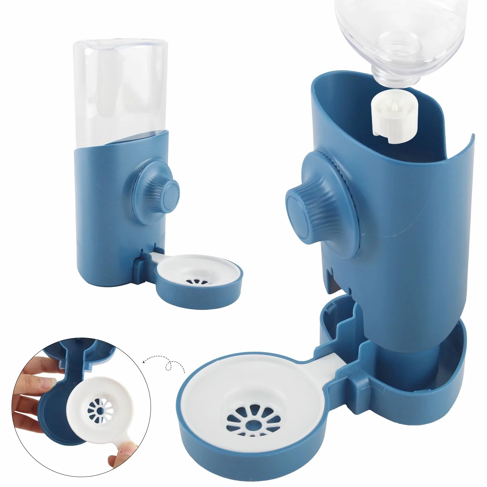 Vaskula 2 Pièces Distributeur Eau Lapin 600ml Biberon Suspendue Remplissage Automatique