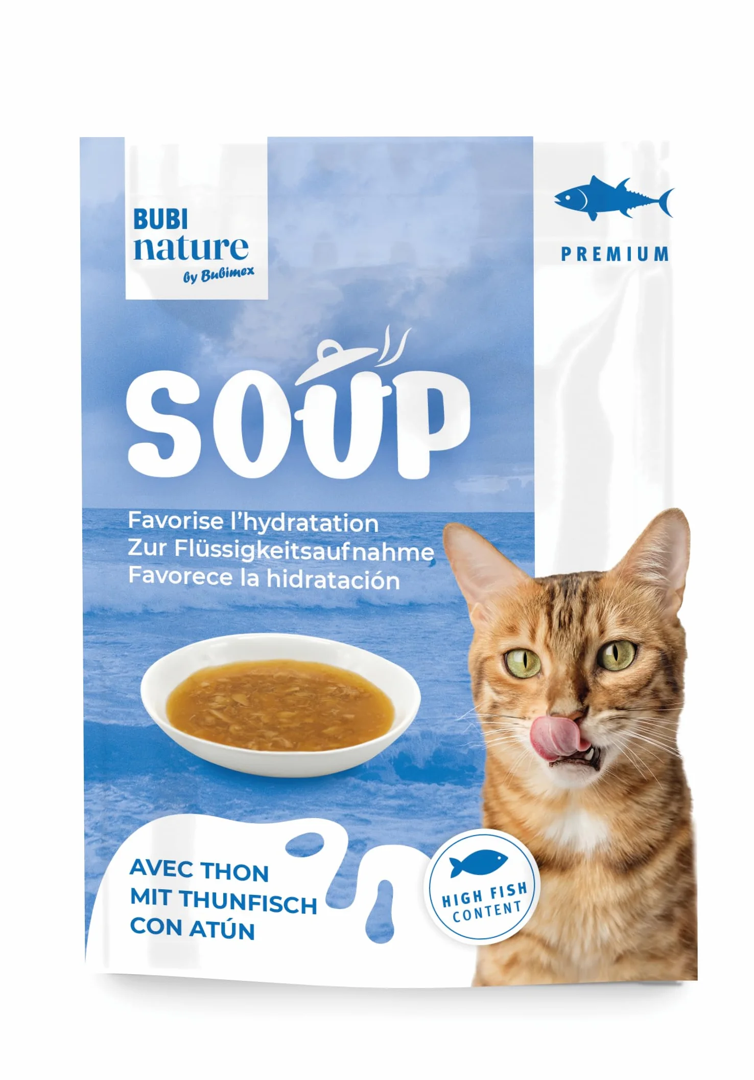 Bubimex Bubi Nature Soupe Saveur Thon 50 g Aliment complémentaire pour Chat Nourriture Humide