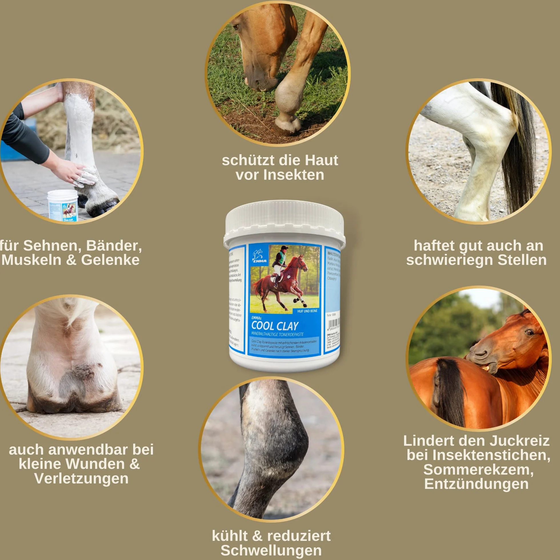 Emma Argile pour Chevaux à l’Arnica 2x1,5 kg Cataplasme Refroidissant Jambes Tendons