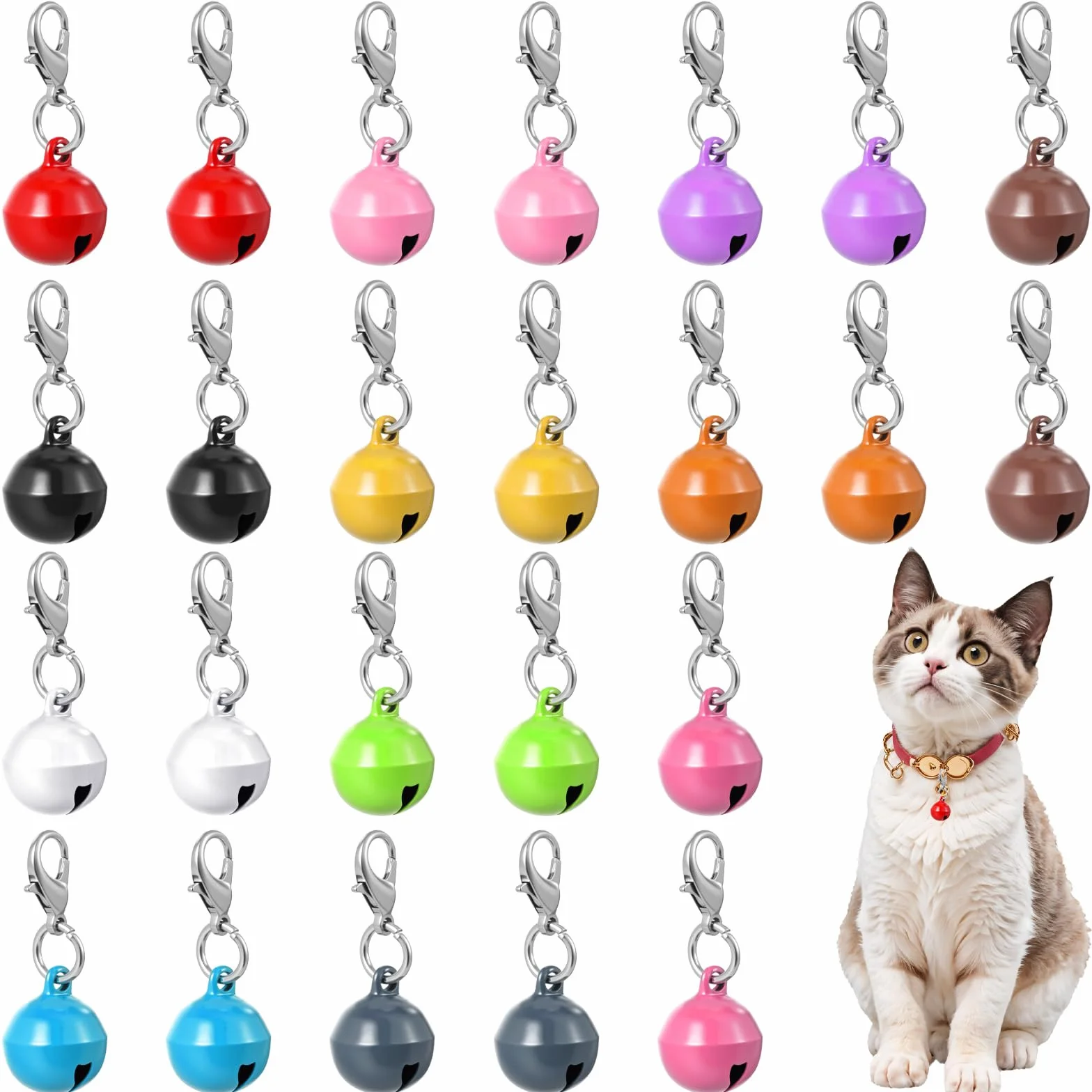 Tyqour clochettes pour collier de chat 24 pièces métal accessoires animaux