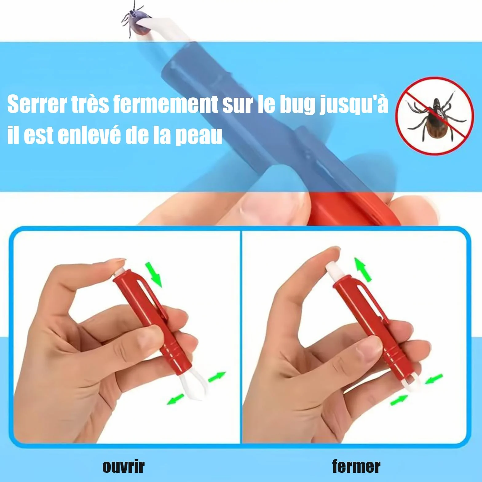 AUXHCYL Tire Tique Chien, 2 Pince à Tiques et 3 Tire Tic, Simple et sûr Pince a Tique pour Chat, Chien et Humains