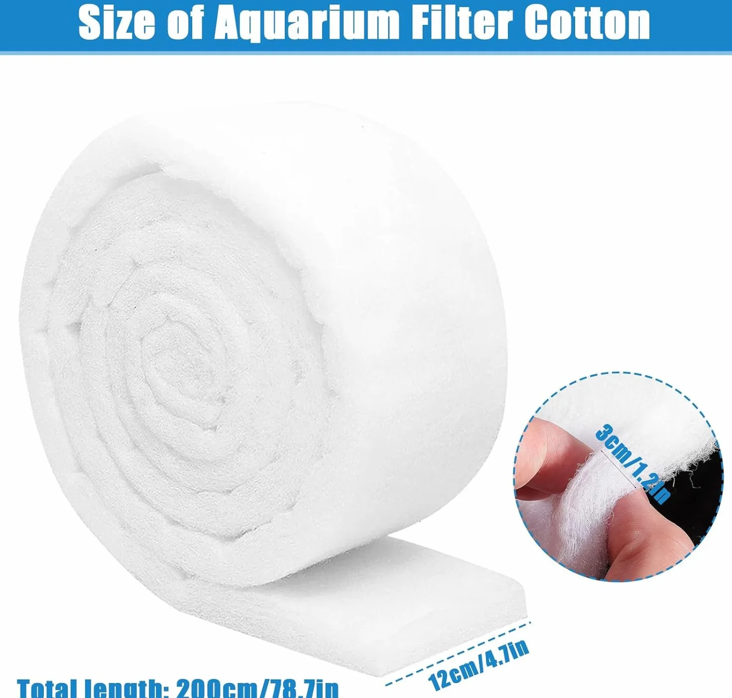 Eponge filtrante pour Aquarium,2 m de Tampon filtrant pour Aquarium,Tampon filtrant biochimique épaissi,Mousse filtrante pour Aquarium de Bassin