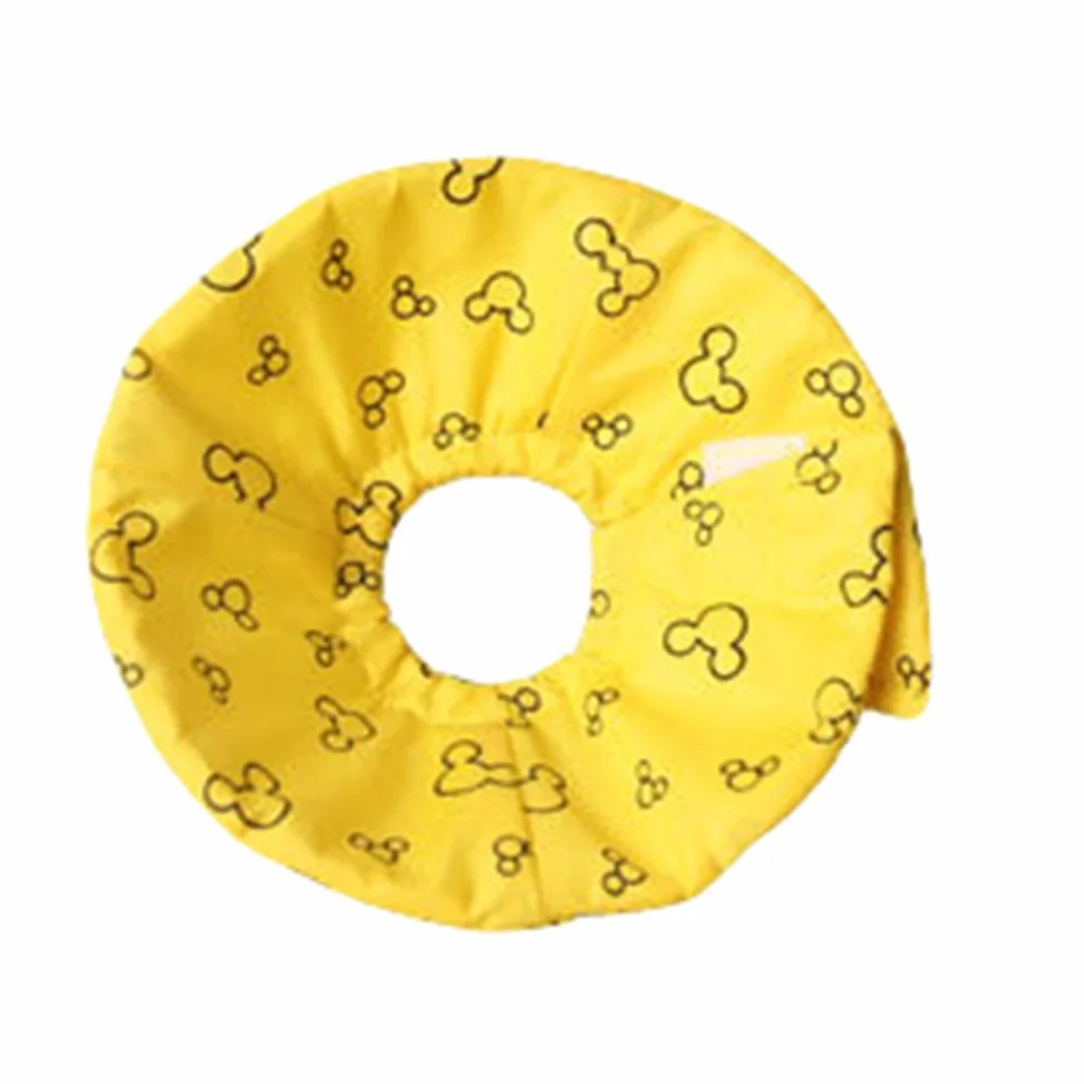 Confortable Collerette de Protection de Récupération de Tissu pour Hamster Lapin Petits Animaux (Jaune, Diamètre: 3cm)