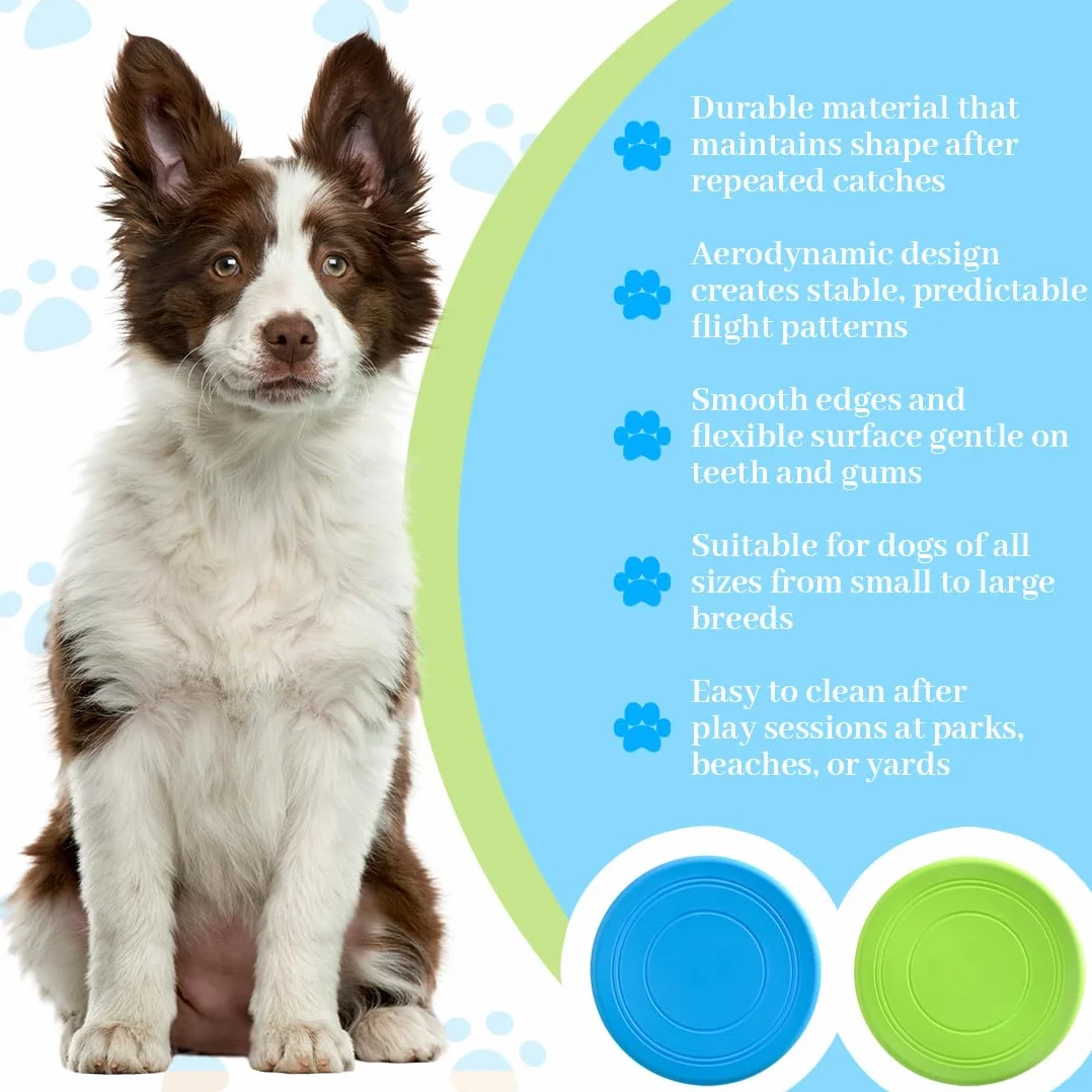 Frisbees pour Chien Disque Volant en Caoutchouc Jouet Interactif pour Grands et Moyens Chiens
