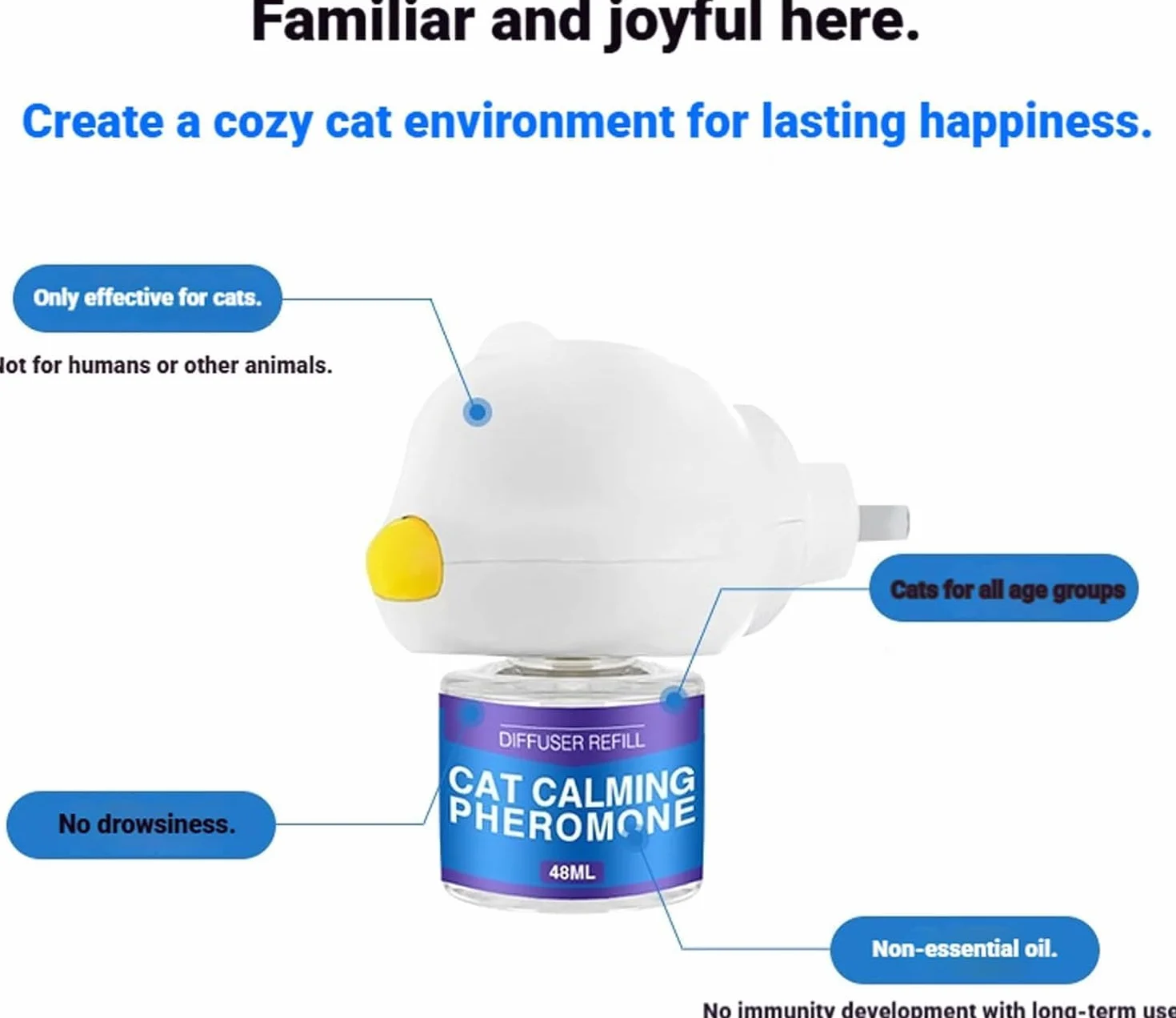 Petwellness Diffuseur Chat Chien Réducteur Stress avec Recharges, Stop Bagarres Sifflements Marquage Urinaire (2 Bouteilles)