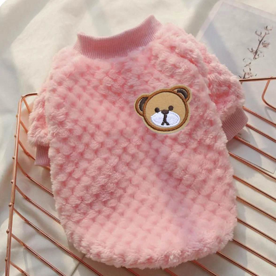 Pull Polaire Chien Chat Manteau Hiver Chaud L Rose