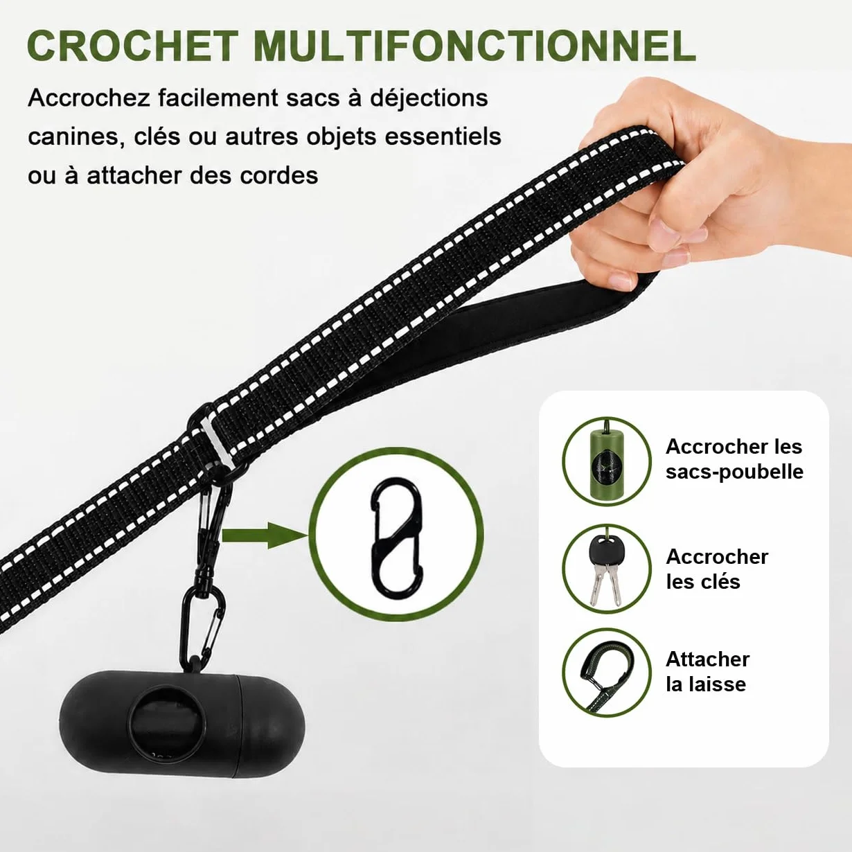 Longe pour Chien Réfléchissante 2M-30M Laisse de Dressage pour Petits Moyens Grands Chiens