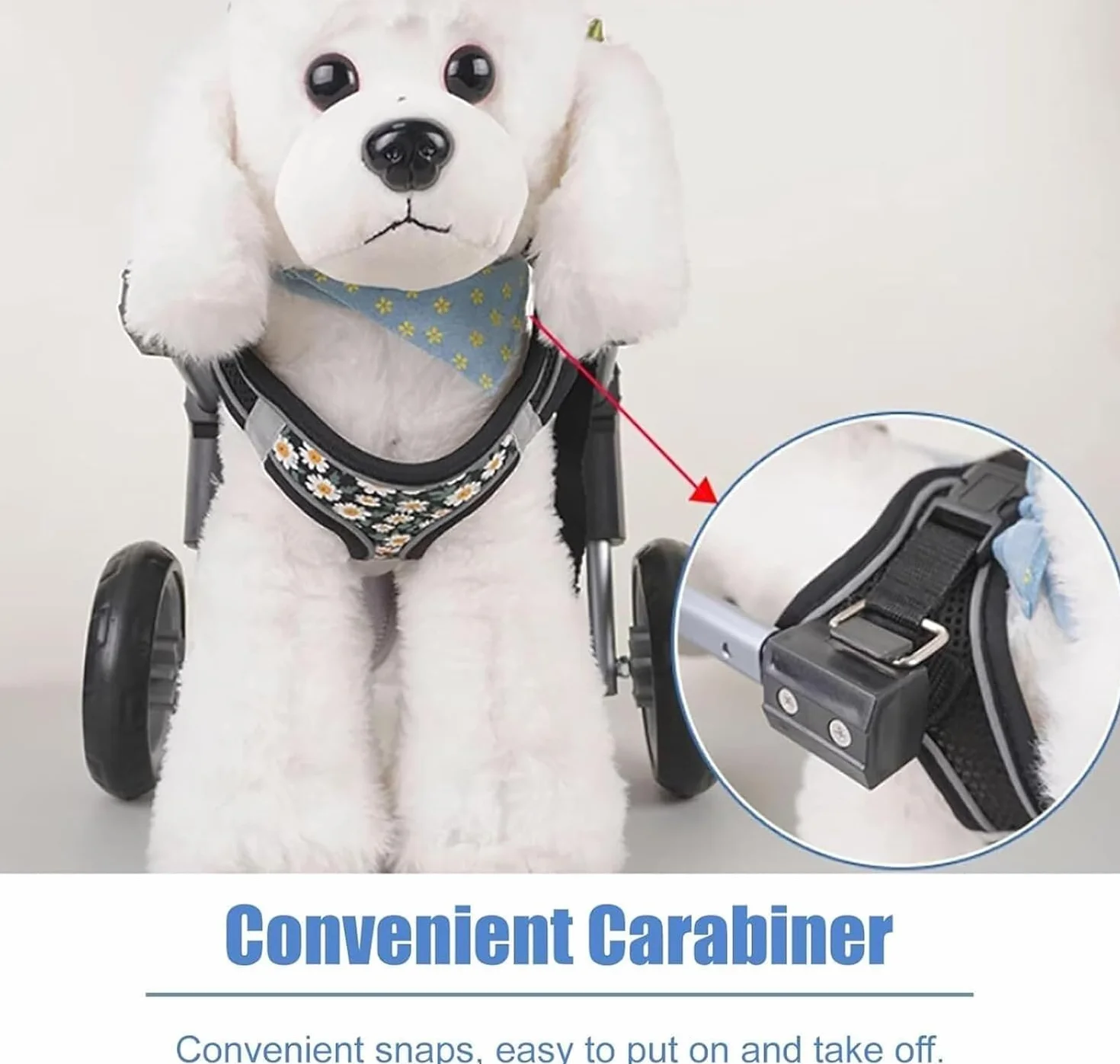 Fauteuil Roulant Réglable 4 Roues pour Chiens Blessés Handicapés Âgés Aide Mobilité Légère Petites Grandes Races