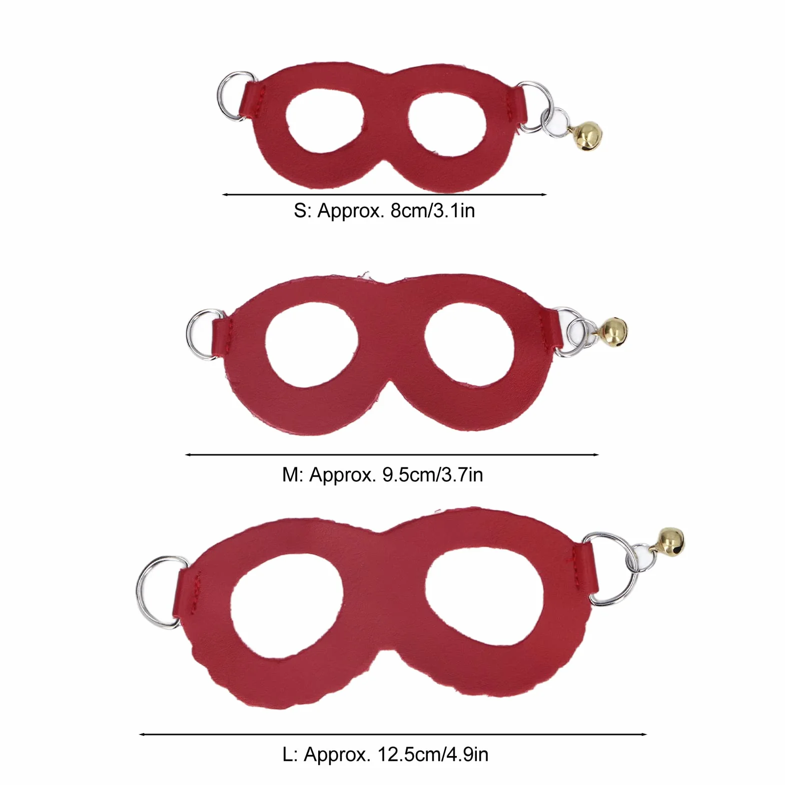Harnais pour Hamster en Simili Cuir Souple avec Cloches, Gilet et Laisse pour Marche des Rats, 3 Tailles (S, M, L), Rouge