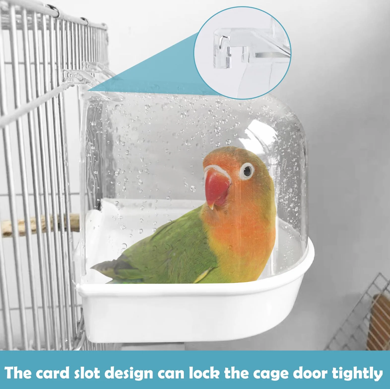 Bain d'oiseau multifonction suspendu : maison de bain pour cage à oiseaux, baignoire pour oiseaux, abreuvoir pour oiseaux, maison bol pour cage, accessoires pour inséparables, perruches,
