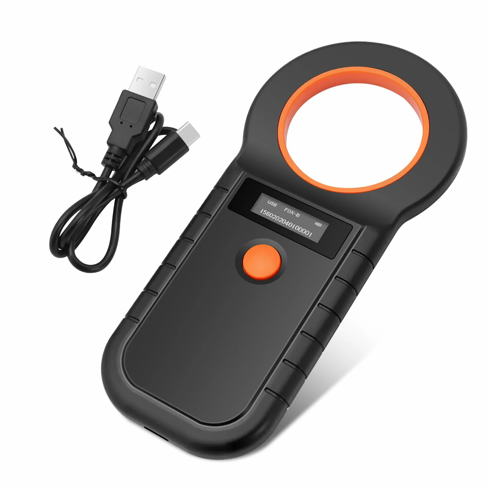 Lecteur de Puces OLED pour Chiens et Chats, Scanner de Micropuces USB Rechargeable EMID FDX-B ISO 11784 11785