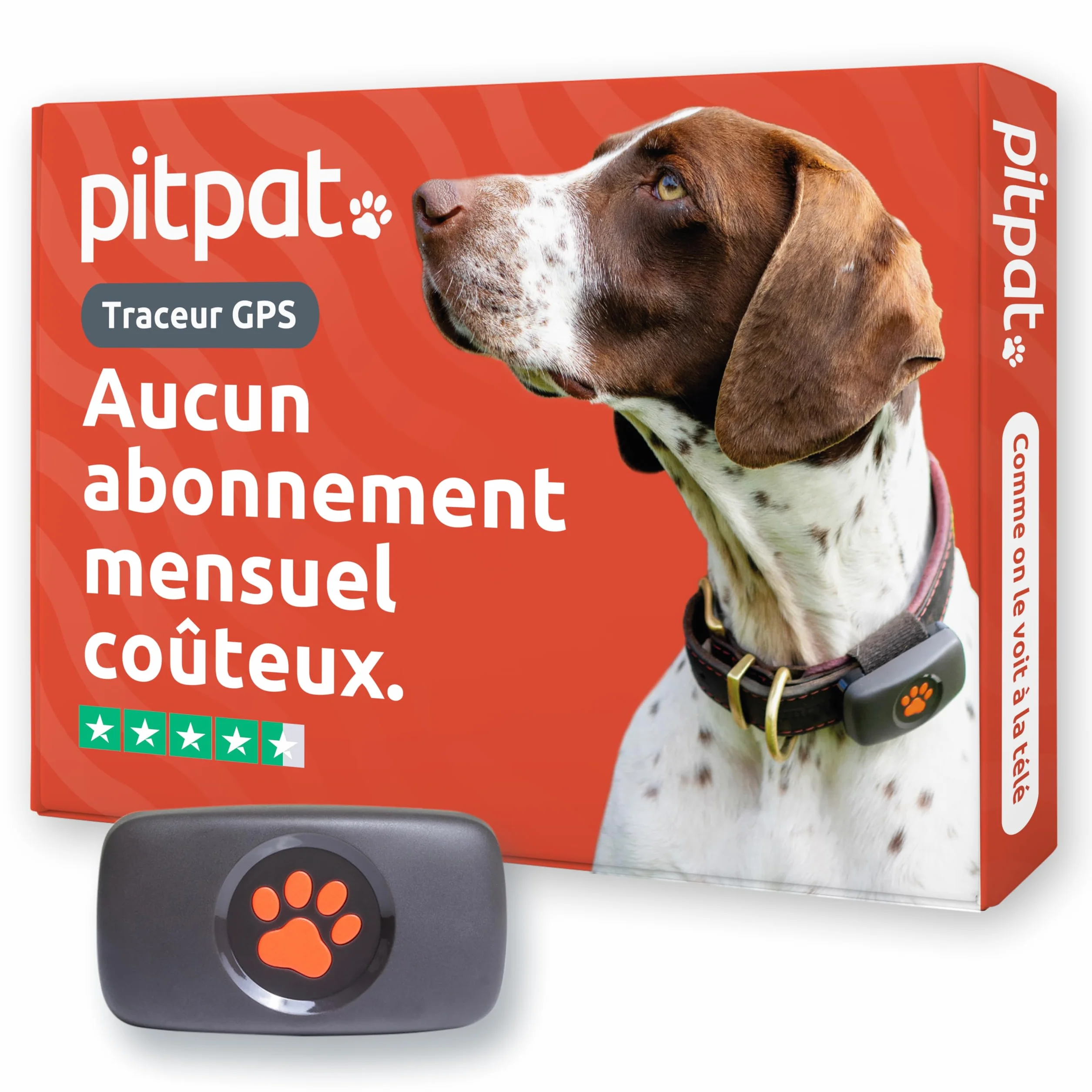 PitPat Traceur GPS pour Chien - Fixation au Collier