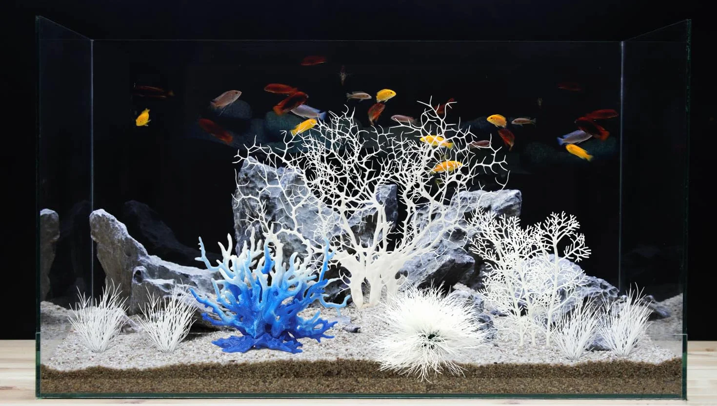 Coraux artificiels blancs pour aquarium - Lot de 8