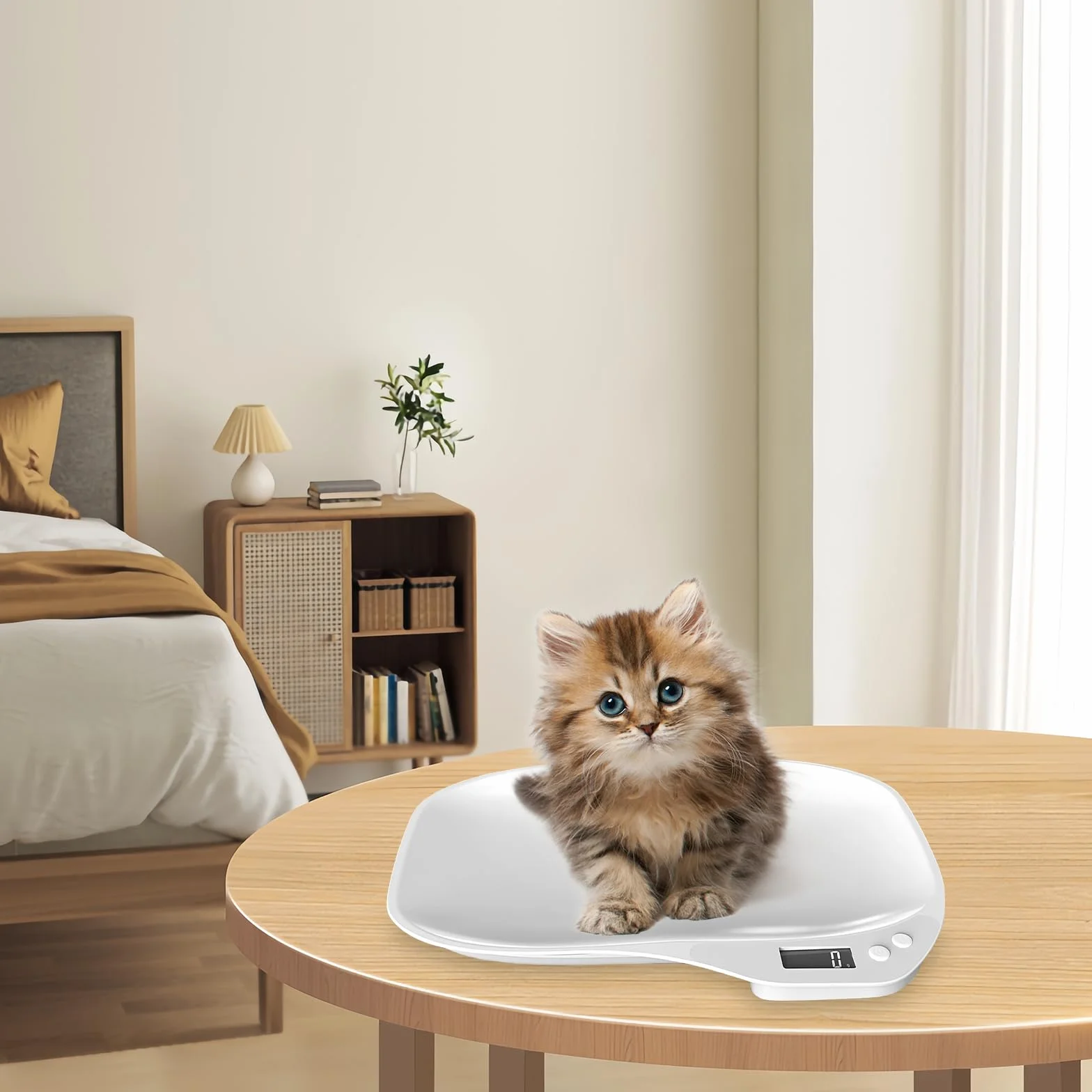 Balance numérique pour petits animaux WIYETY, balance de compagnie avec écran LCD et 4 modes de pesée kg/oz/lb/ml