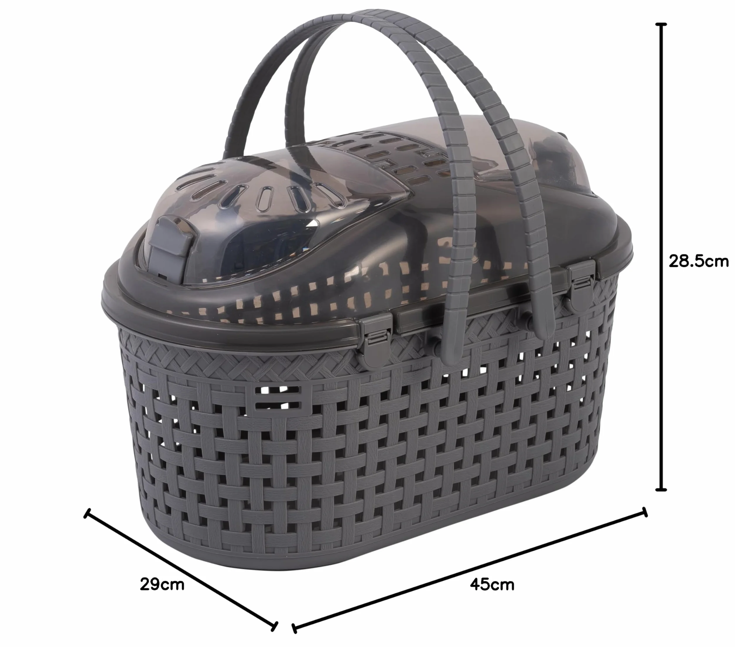 Iris Ohyama MPC-450 Cage de Transport Plastique pour Chat Chien L45 x P29 x H28.5 cm Gris