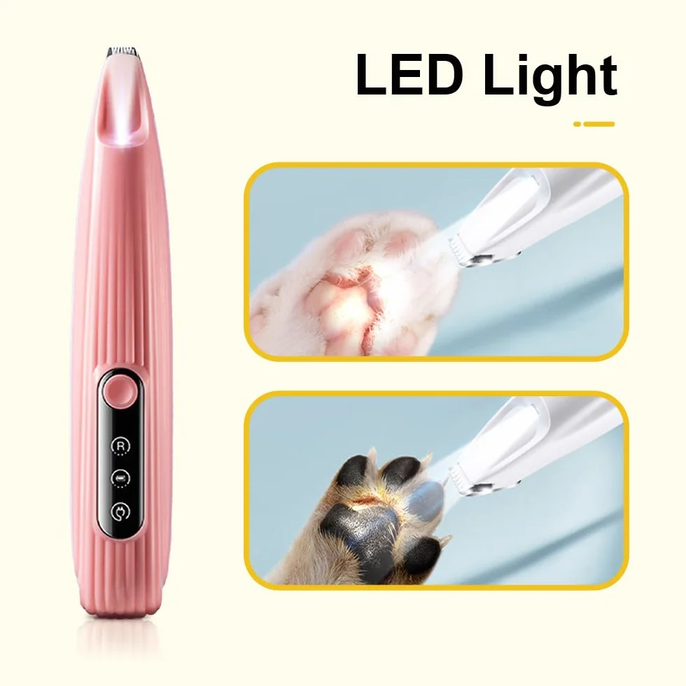 Tondeuse électrique Chien Faible Bruit Lumière LED Rasoir Chat étanche USB