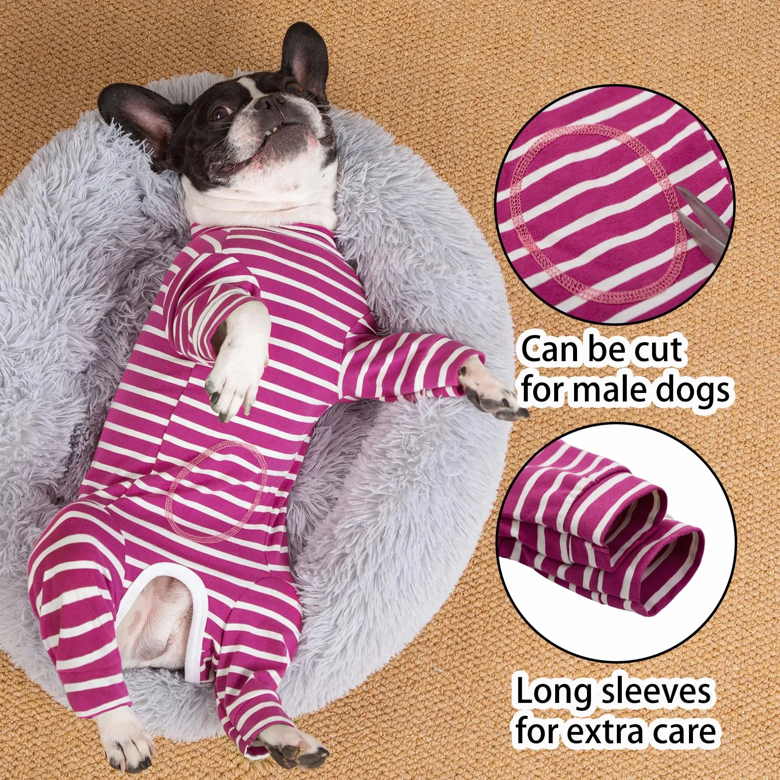 Pyjama Anti-fuite pour Chien à Manches Longues - Protection des Plaies Après Opération - Corps Chirurgical pour Chiot et Castration