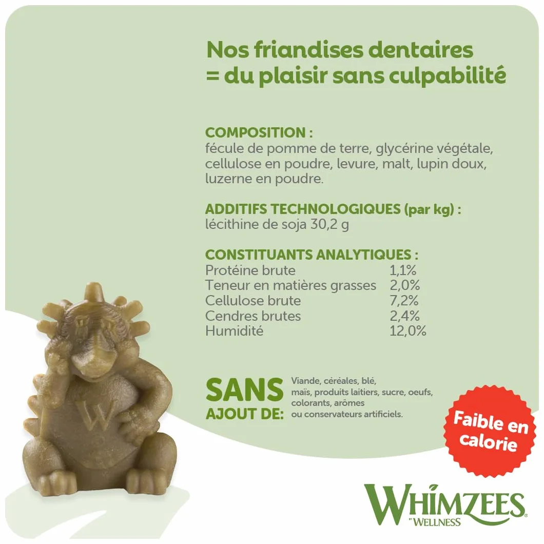 WHIMZEES Hérisson L, 6 Pièces – Friandises Naturelles pour Grands Chiens