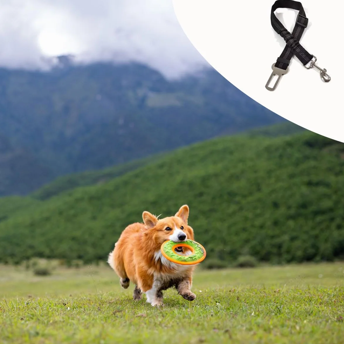 Ceinture Chien Voiture Harnais Securite Absorption des Chocs Mousqueton 2PCS