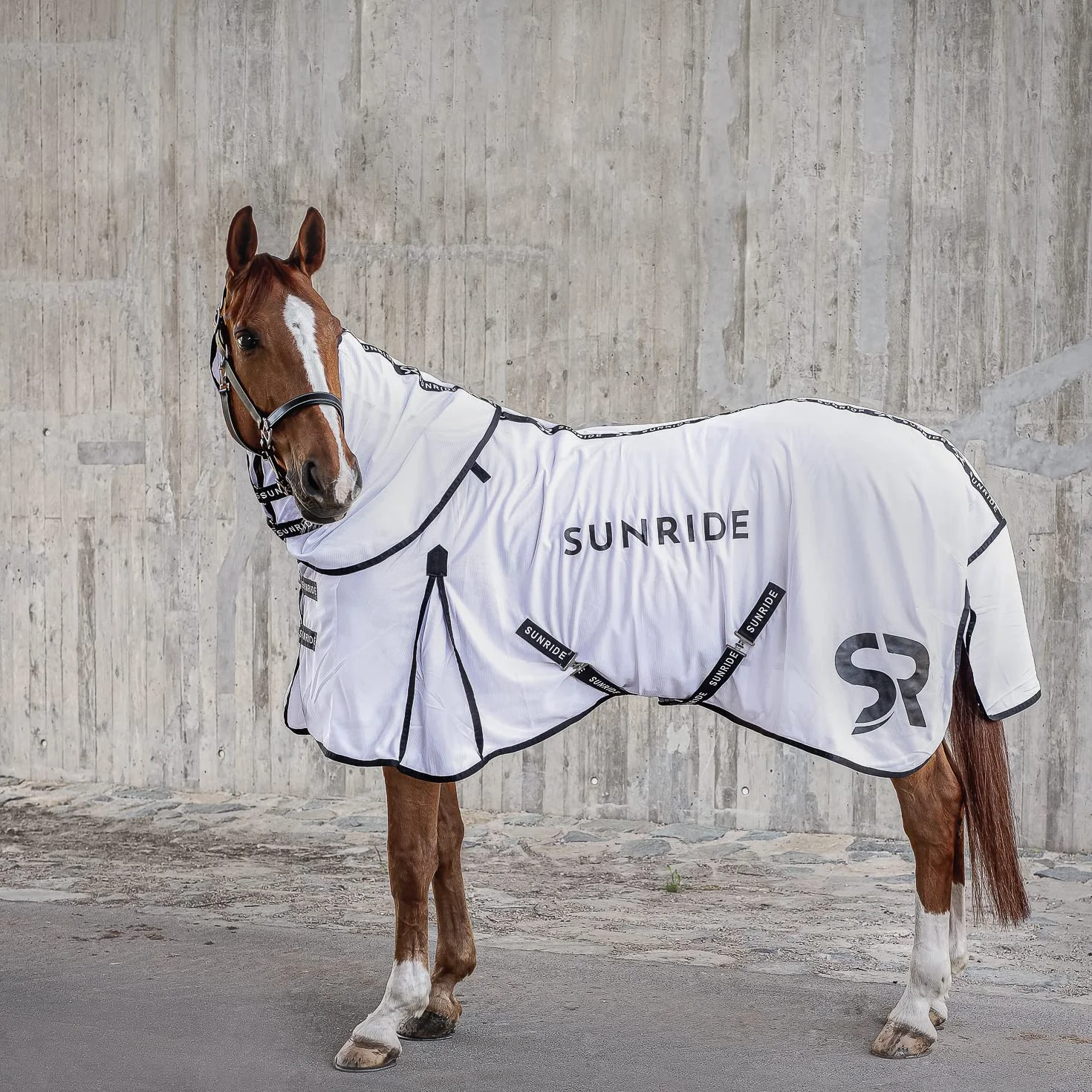 SUNRIDE Couverture Anti-Mouches Miami 125 cm Amovible Indéchirable Élastique