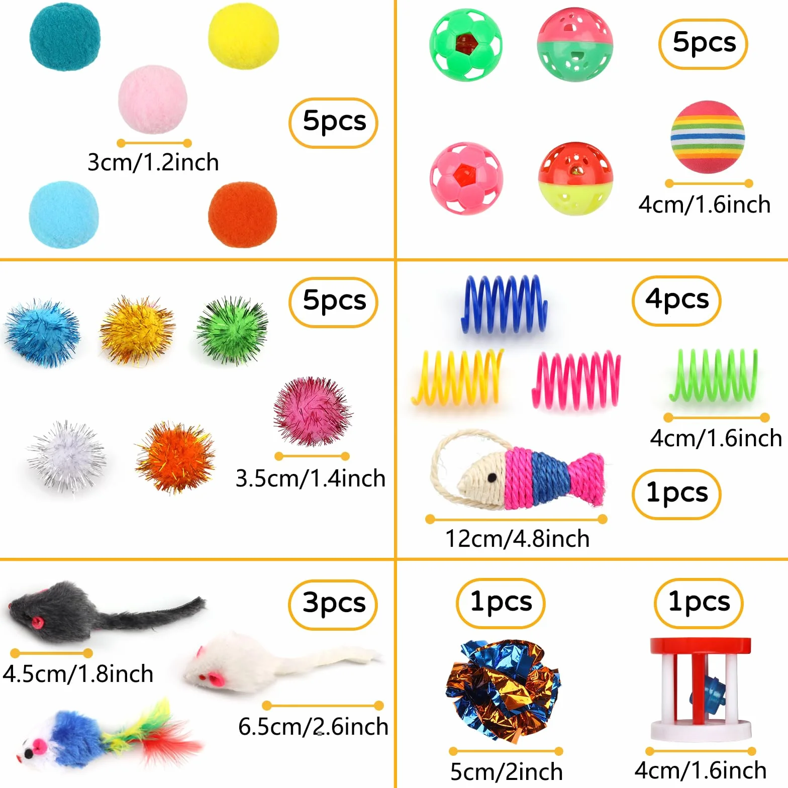 QUOZUO 32 Pièces Jouets Chat Interactif avec Plumes, Balles, Souris