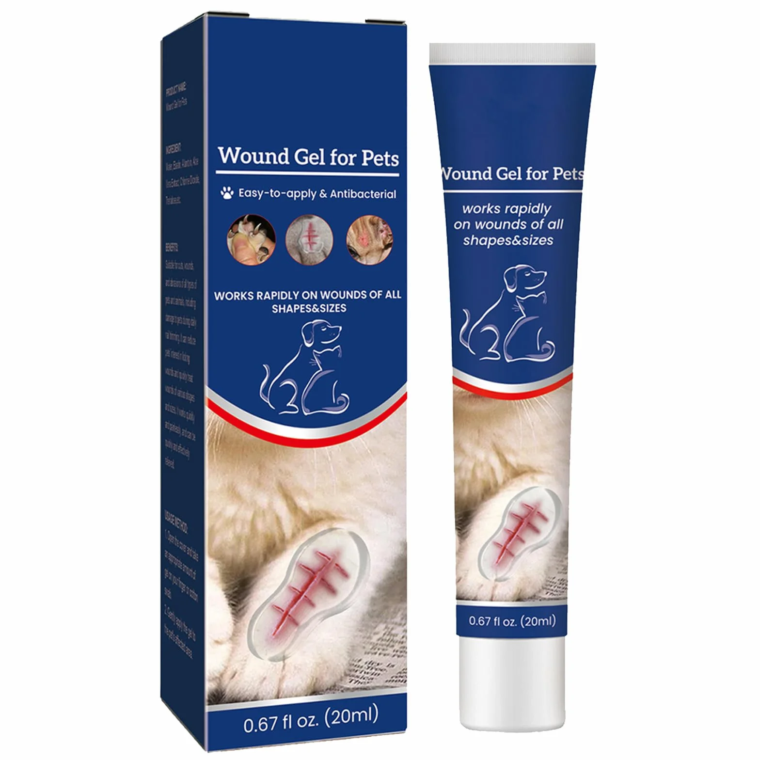 Gel Apaisant pour Plaies Chats Chiens Nettoyage Soin Cicatrisation Animaux