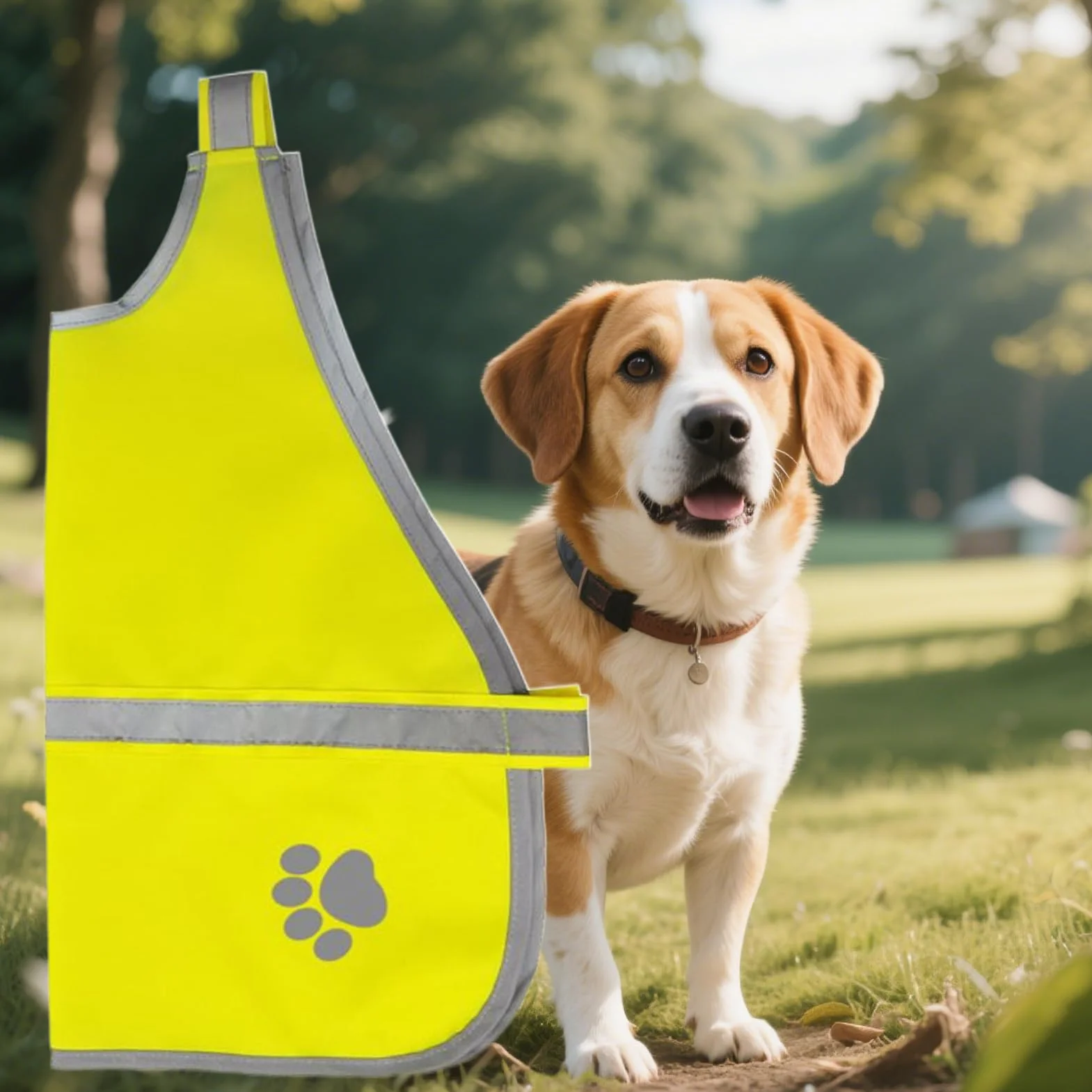 Gilet Orange Réfléchissant pour Chien Haute Visibilité Ajustable