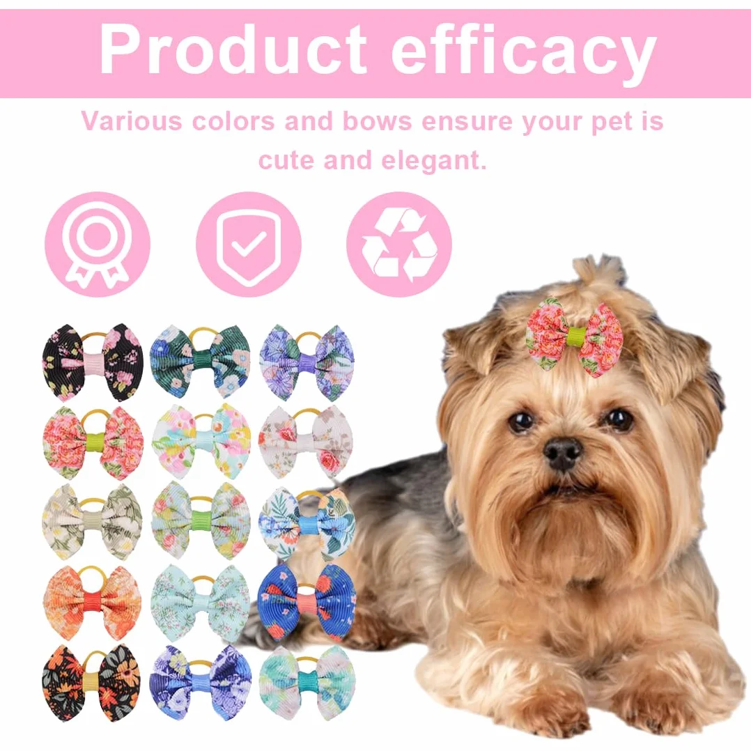 Élastiques Nœud pour Chien Plusieurs Styles Petits Nœuds pour Poils de Chien Accessoires Toilettage Mignons