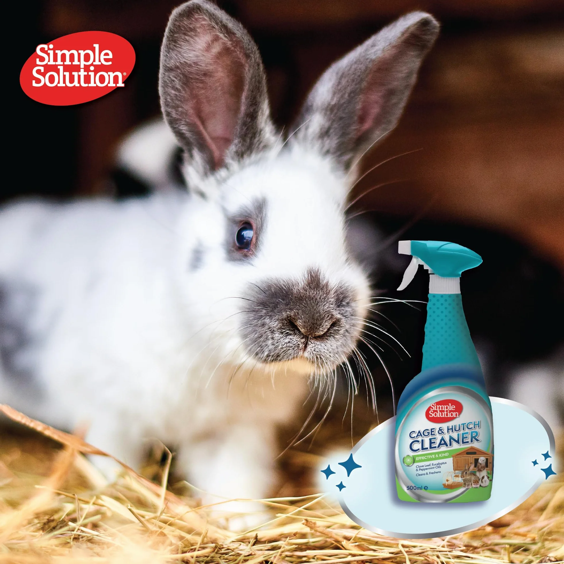 Simple Solution Nettoyant antibactérien naturel pour cage et clapier 500 ml