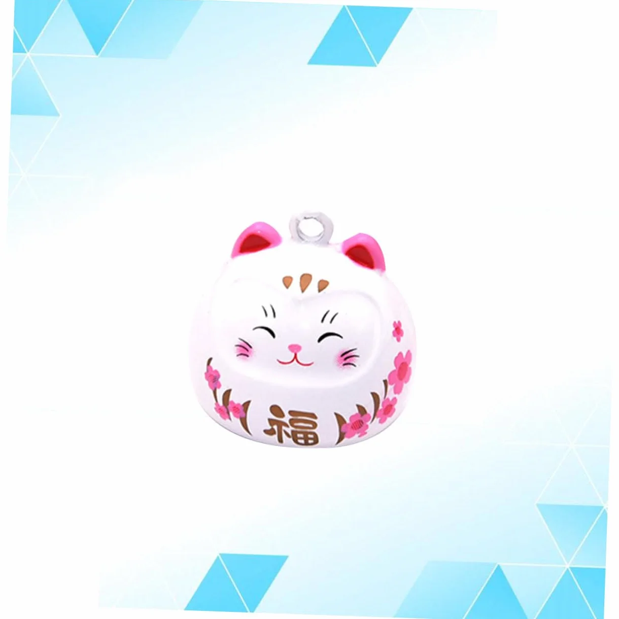 Pendentif Cloche Japonaise Cuivre Chat Décor Porte-clés Accessoire Suspendu DIY Blanc