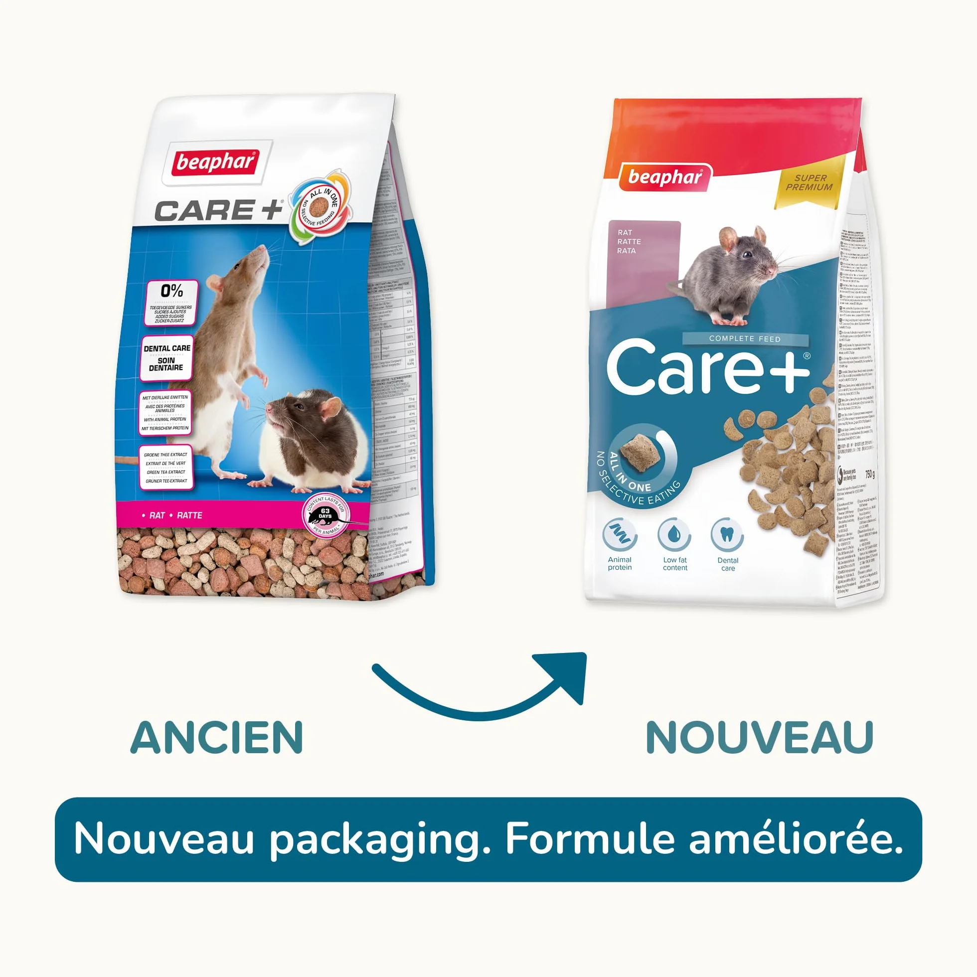 BEAPHAR Care+ Alimentation Super Premium extrudée pour Rat 700g