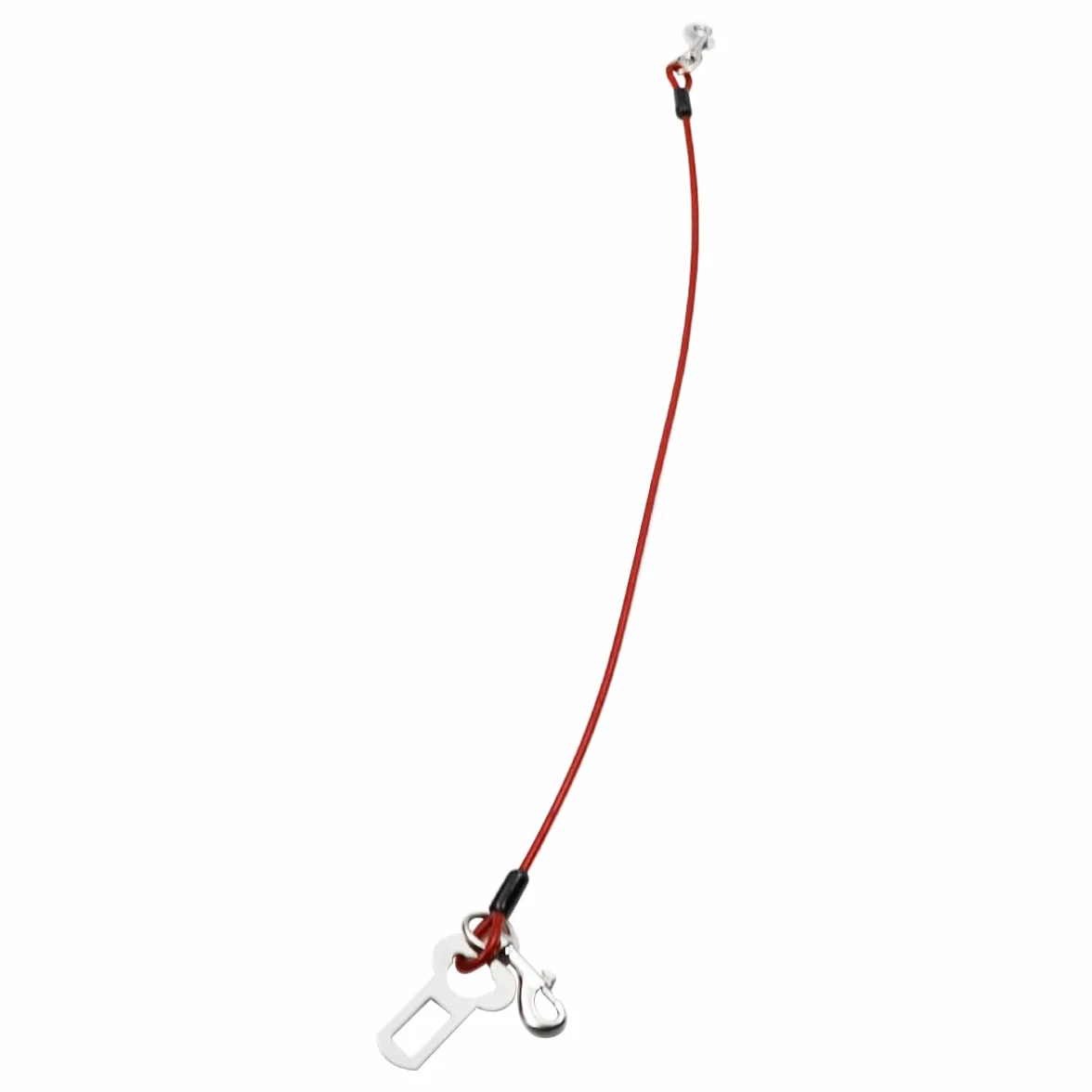Lot de 2 ceintures de sécurité pour chien en corde d'acier pour voiture, câble d'attache sans mastication avec double clips et fixation de loquet