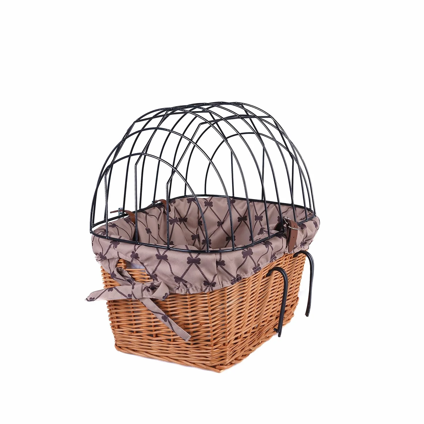 Panier vélo avec Grille de Protection pour Chien ou Chat Naturel Beige