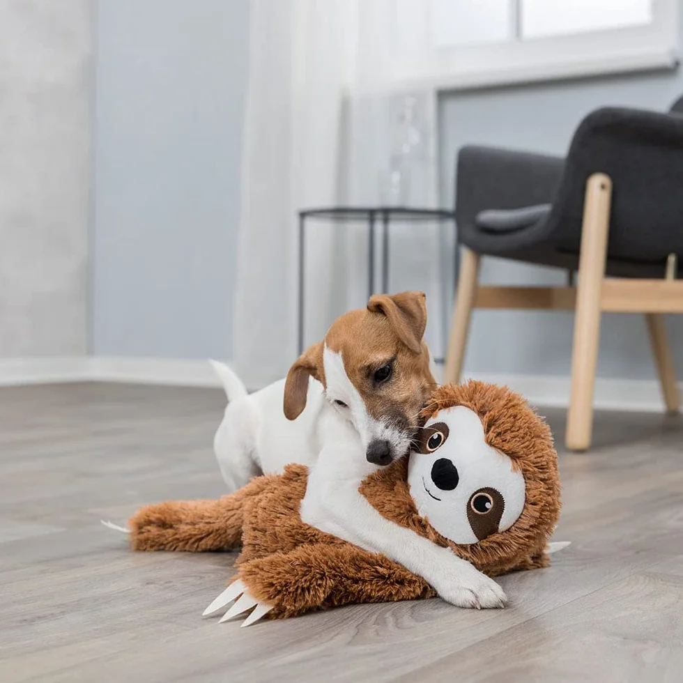 Trixie Paresseux Peluche pour Chien Jouet Doux 56 cm avec Couineur