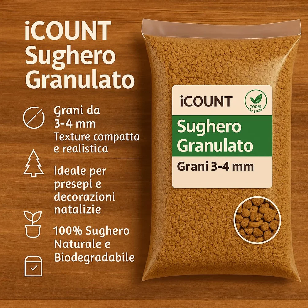ICount Liège granuleux 2 l brut en grains 6 – 12 mm