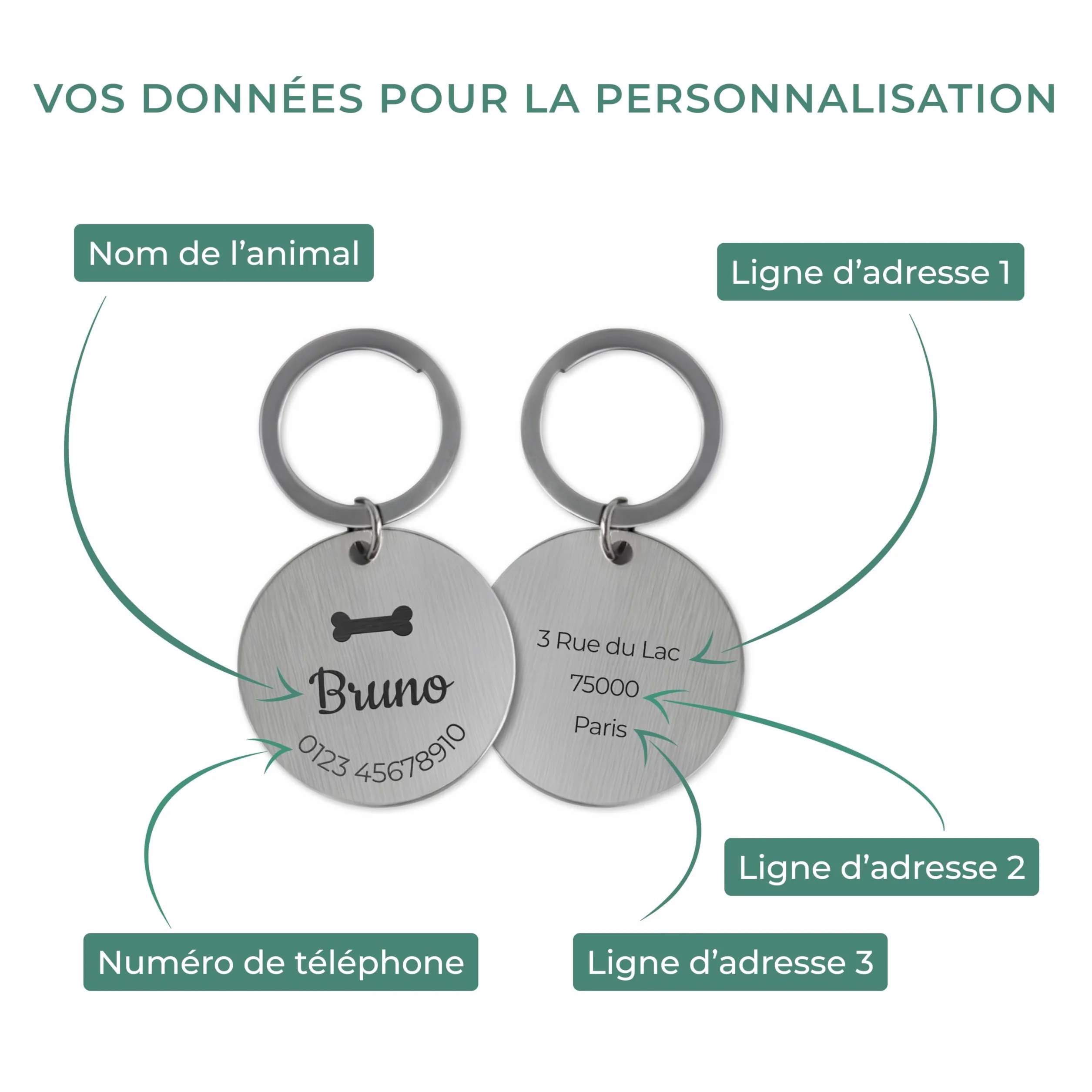 LAUBLUST Médaille pour chien personnalisée avec gravure pour collier - Tailles S, M, L | Cadeau personnalisé avec nom pour chiens et leurs maîtres - Accessoire pour chien | Boîte cadeau incl.
