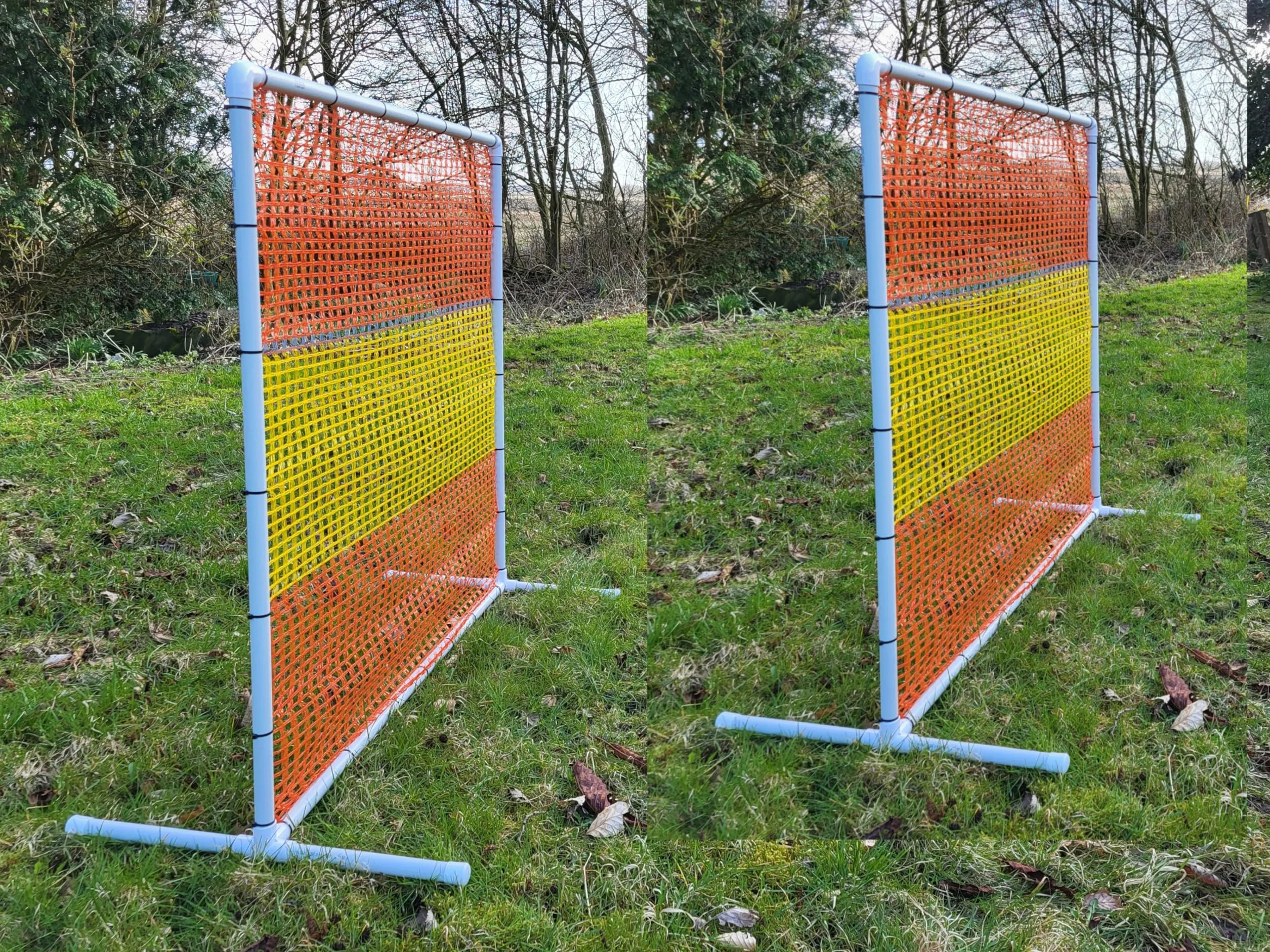 NADAC HOOPERS Lot de 2 clôtures d'agilité en PVC Conforme VDH Jaune/Orange 1,05 m x 1,15 m x 1,15 m 1,4 kg