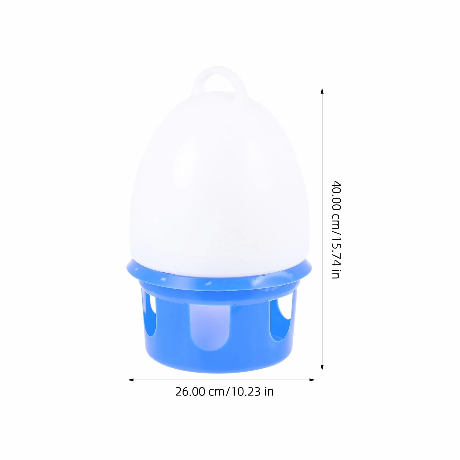 Artibetter Abreuvoir Suspendu pour Pigeons 10l avec Poignée Bleu et Blanc, Distributeur d'eau en Plastique pour Oiseaux