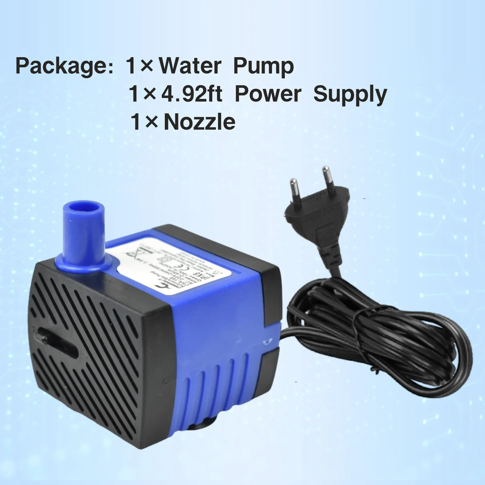 CONQUERALL Mini pompe submersible 2,5 W, débit 42 GPH, hauteur 1,48 ft, pour aquarium et fontaine pour chat