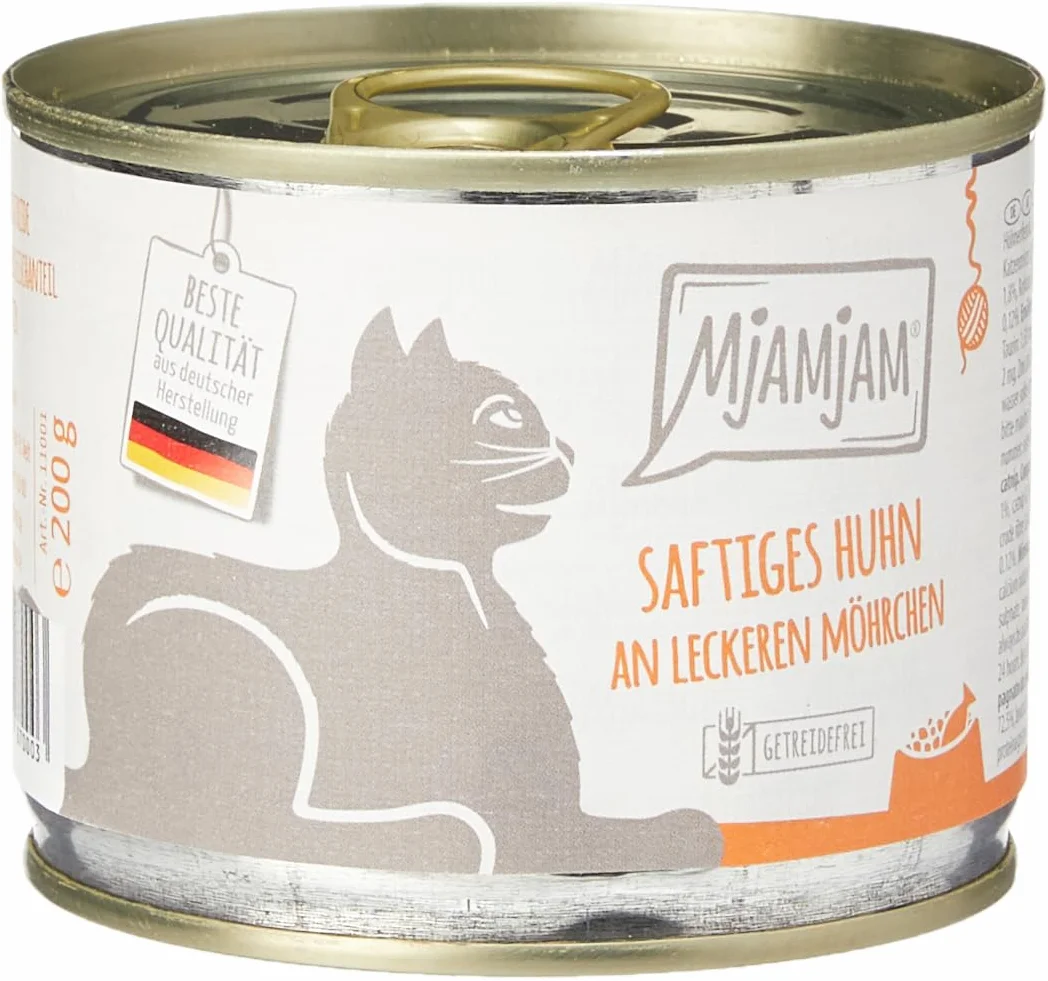 MjAMjAM nourriture humide pour chats poulet carottes 6 x 200 g sans céréales