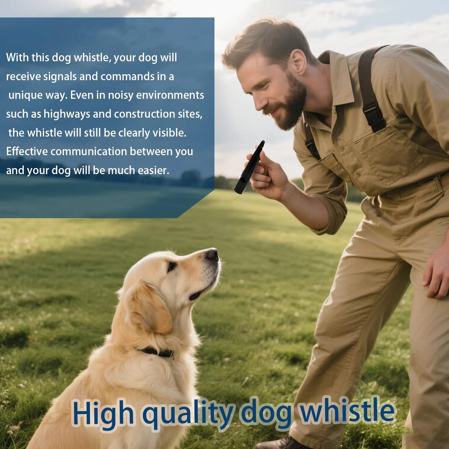Sifflet Chien Rappel Professionnel, Sifflet Pour Chien, Idéal Pour Le Rappel, Outil D’Éducation Canine Multifonction, Outil De Dressage De Haute Qualité Pour L'Éducation Canine, 1PCS Noir