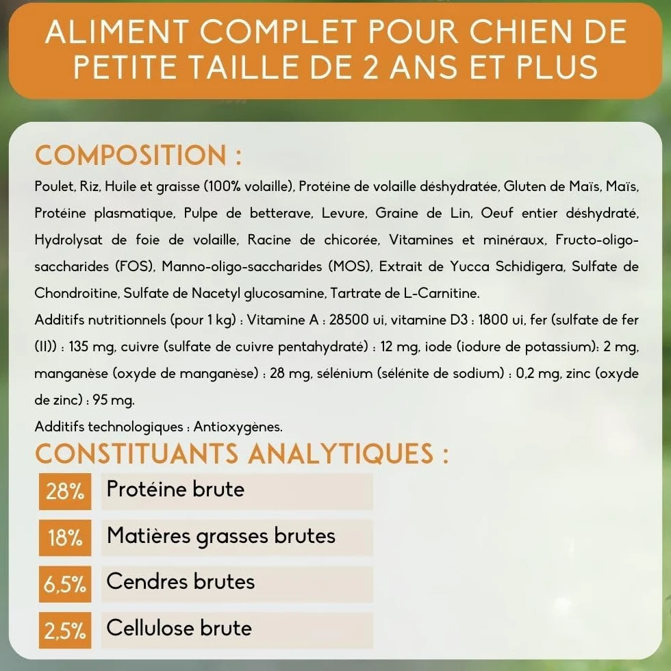 NUTRIVET - Super Premium - Adulte Mini - Croquettes sans Blé - Chien - Riche en Protéines Animales - 15 kg